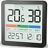 NOKLEAD Digitales Thermo-Hygrometer, Tragbares Thermometer Hygrometer Innen mit hohen Genauigkeit,...