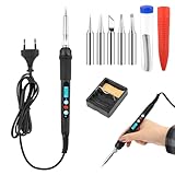 VFANDV Lötkolben Set, 60W Lötset mit Einstellbarer Temperatur Schalter 200℃-500℃ mit ON/OFF...