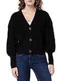 VERO MODA Damen Vmlea Ls V-Hals Manchet Cardigan Noos Strickjacke, Schwarz, L EU