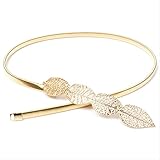 XRHYJK Gürtel für Damen Kleid Frauen Punk Full Metal Mirror Skinny Taillengürtel Metallic Gold...