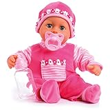 Bayer Design 93800-pink 93825AA Babypuppe First Words, Schlafaugen, spricht 24 Babylaute, weicher...