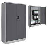 BB Sport Spind Büroschrank Aktenschrank 140 x 85 x 39 cm Metallschrank Universalschrank mit 3...