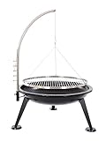 BBQ 65 cm Schwenk Grill Feuerschale Edelstahl Smoker Dreibein Designgrill Schwenkgrill