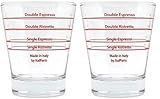 VIA CREMA [2 Stück] Espresso Shotglas Espresso-Glas, Espresso Messbecher, Espresso Shot Glas (2)...
