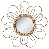 Atmosphera - Spiegel Blume - Rattan D 38 cm - Beige