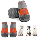 Pollen Hundeschuhe Pfotenschutz Anti-Rutsch Sohle, 4 Stück Breathable Hundestiefel mit...