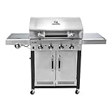 Char-Broil Advantage 445S - 4 Brenner Gasgrill mit Seitenbrenner, Edelstahl