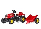 Rolly Toys rollyKid-X Trettraktor (mit Anhänger, Drehschemellenkung, Alter 2,5 - 5 Jahre,...