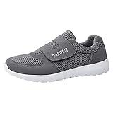 Herren-Laufschuhe mit Klettverschluss, einfarbig, gewebtes Netzgewebe, atmungsaktiv, Größe 47,...
