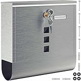 MONZANA® Briefkasten Kreuzschloss mit Kupfer-Schließzylinder drehbare Abdeckung 31x10x34 cm...