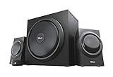 Trust Yuri 2.1 PC Lautsprecher mit Subwoofer, 120W Spitzenleistung, Subwoofer aus Holz mit einem...