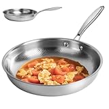 Kochpfanne – kratzfeste Edelstahl-Bratpfanne | Titan-gehämmertes Antihaft-Kochgeschirr für...