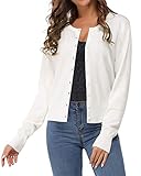 Newshows Damen Leichte Strickjacke Langarm Klassisch Rundhalsstrickjacke Casual Cardigan...