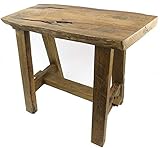 Clever-deko Hocker kleine Bank aus Teak Wurzelholz Teakhocker Teakbank Holzhocker Holzbank...