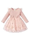 PATPAT Baby Mädchen Tüllkleid Mit Langen Ärmeln, Tutu Für Kleinkind, Perfekt Als Blumenmädchen...
