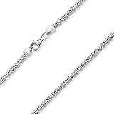 Materia 925 Silber Königskette Damen Herren 2,5mm vierkant diamantiert rhodiniert K29-45