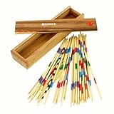 Logica Spiele Art. Mikado - Box aus Teak/Samena Holz - Wiederverschließbare Schachtel - Stäbe aus...