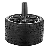Drehaschenbecher Reifen 9,5cm Durchmesser Aschenbecher Metall schwarz matt Reifenprofil aus...