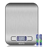 Eono by Amazon - Digitale Küchenwaage, Premium Edelstahl-Lebensmittelwaage, wiegt Gramm und Unzen...