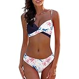 Dislsokrhov Damen Bikini Set Sexy Push Up Elegant Zweiteiliger Badeanzug Swimsuit Low Rise Triangel...