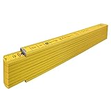 STABILA Zollstock Type 407, 2 m, gelb, metrische Skala, Winkelfunktion, Meterstab aus...