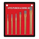 Meißel-Set mit flachem Körner für Stein, Holz, Metall, Mauerwerk und Beton, inklusive...