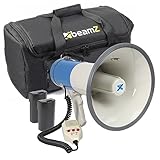 VONYX MEG065 - Megafon Set mit Tragetasche und Zwei Akkus, 65 Watt lautes Megaphone Akku,...