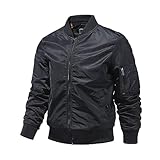 Dninmim Herren-Jacke mit Reißverschluss, lässig, langärmelig, Outdoor-Sport, Baseballmantel,...