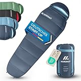 NORDMUT® Schlafsack Erwachsene – kleines Packmaß & Ultraleicht (900/1500g) – 3-Jahreszeiten...