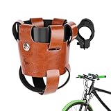Getränkehalter für Fahrrad, Käfig mit Lederbezug, Fahrrad-Wasserflaschenhalter,...