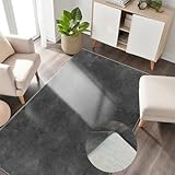 HiChiclife Weicher Teppich Anthrazit 80x150 – Waschbarer Kurzflor mit TPE-Unterseite –...