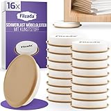 Filzada® 16x Möbelgleiter für Schwere Möbel D89mm - 16mm dick - Möbeluntersetzer Rund zum...