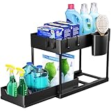 Puricon Unter Waschbecken Regal Spülschrank Organizer, 2 Etagen Standregal Küche Arbeitsplatte...