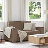 Massbinet Sofa 2-Sitzer Cappuccinobraun 120 cm Kunstleder Sofas mit Abnehmbare Kissen und...