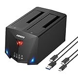 FIDECO Festplatten Dockingstation, USB 3.2 Gen1 Festplatten Docking Station für 2,5 & 3,5 Zoll SATA...
