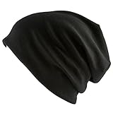 Oblique Unique® Long Beanie XXL Mütze Slouch Trend Damen Herren (Black)