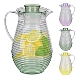 Murago - Krug mit Deckel ca. 2L Grün - Karaffe Kühlkaraffe Sommer Garten Pastell Mint BBQ Flaschen...