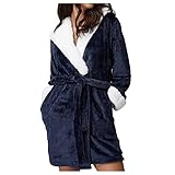 Bademantel mit Kapuze – Flanell-Pyjama für Damen, warmer Schlafanzug für Damen,...