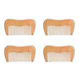 4pcs Haarkamm aus Mahagoniholz, Feiner Zahnkamm Zur Reduzierung von Haarbruch, Ergonomisch Geformter...