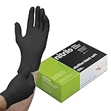 ABD 100 Einweghandschuhe aus Nitril, Größe XL, Nitril-Handschuhe, Schwarz, staubfreie Handschuhe,...