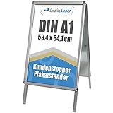 DisplayLager, Dänische Qualität - Kundenstopper Alu-Line Rondo inkl. 2 x APET für 2 Plakate...