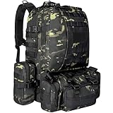 Wiserset Taktischer Rucksack, 60L Militär Armee Rucksack, großer Survival Molle Tagesrucksack für...