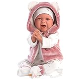 Llorens 1074070 L Puppe Mimi, mit blauen Augen und weichem Körper, Babypuppe inkl. rosa Outfit,...