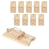 Rovar Mausefallen aus Holz 10er Pack - Klassische Schlagfalle, Wiederverwendbare giftfreie...