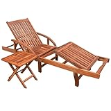 Chaduof Sonnenliege mit Tisch, Gartenliege, Liegestuhl, Sonneninsel Outdoor, Sonnenstuhl,...