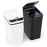 Dreamhigh® 2er Set Mülleimer mit Sensor, 12L Elektrischer Mülleimer mit Automatischem Deckel,...