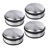 Schramm® 4 Stück Türstopper massiv Edelstahl ca. 10 x 4 cm mit Gummiring silber Tür Stopper...