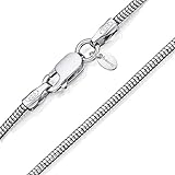 Amberta 925 Sterlingsilber Damen-Halskette - Schlangenkette - Rattenschwanz-Kette - 1.4 mm Breite -...
