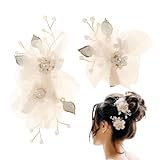 Haarspangen mit Perlen, 2 Stück, elegant, Vintage-Design mit klassischen Perlen, für Brautjungfer,...