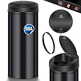 KESSER Sensor Mülleimer ✓ Automatik ✓ Abfalleimer ✓ Abfall | Edelstahl | 56 Liter SCHWARZ